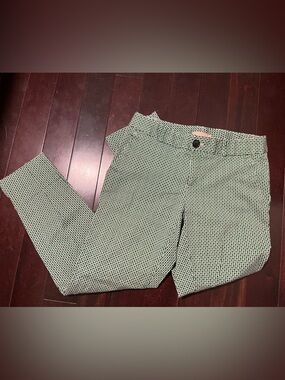 Banana Republic Green and Blue Geometric Print Pants